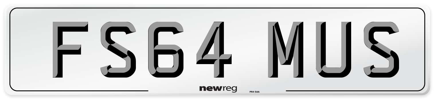 FS64 MUS Number Plate from New Reg